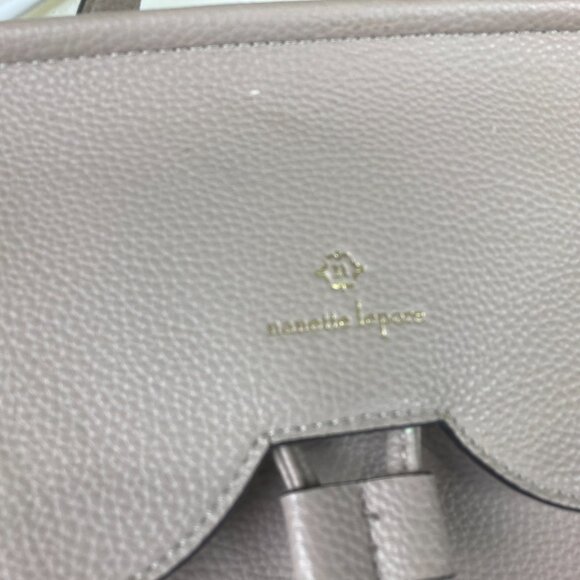 Nanette Lepore Womens Backpack Handbag Faux Pebbled Leather Bag Tan Biege - Picture 3 of 6